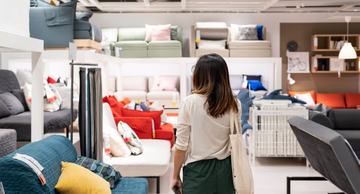 Woman looking for furniture to buy