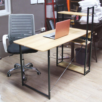 Qoncept Furniture Computer Table with Shelf Modern Home Office Desk and Study Table