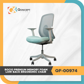 Qoncept Rocio premium memory foam low back ergonomic chair