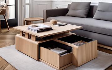 Center table with multiple storage spaces