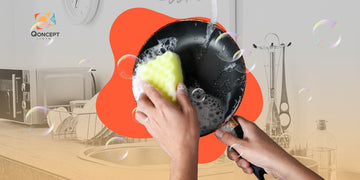 cleaning non-stick pan using soft sponge