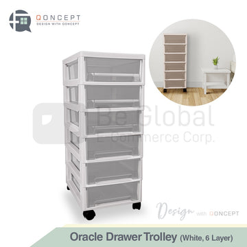 Qoncept Furniture Oracle Space-Saving Easy Drawer Organizer Trolley