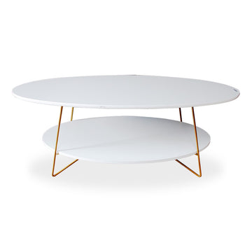 Qoncept Furniture Vanya Round Coffee Table with Metal Stand 120cm