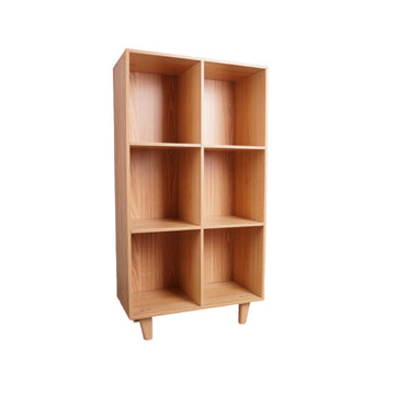 Qoncept Furniture Hiromi Wooden Shelves Organizer 6 Shelves Vertical (64x30x120)