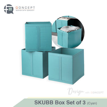 QONCEPT HOMEWARE Skubb Foldable Storage Box Home Organizer with Zipper - Set of 3