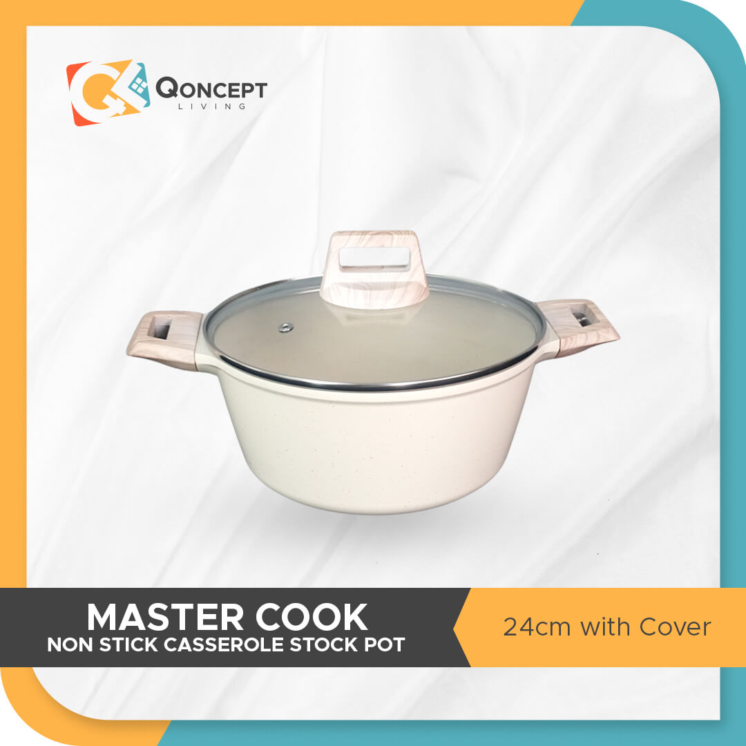 Mastercook Pots Master Cook Non Stick Casserole Stock Pot 24cm with Cover