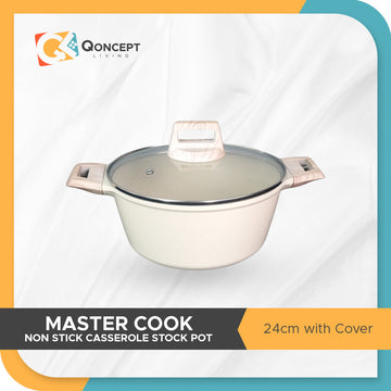 QONCEPT HOMEWARE Master Cook Non Stick Casserole Stock Pot 24cm with Cover