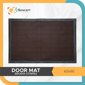QONCEPT HOMEWARE Heavy Duty Door Mat - Brown Stripes