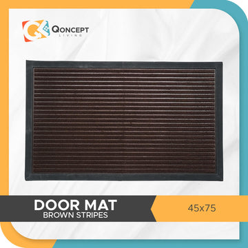 QONCEPT HOMEWARE Heavy Duty Door Mat - Brown Stripes