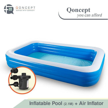 QONCEPT HOMEWARE Inflatable Swimming Pool for Kids and Air Inflator