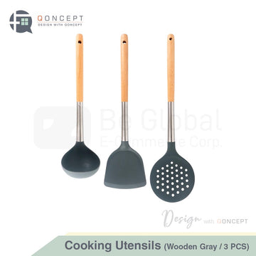 QONCEPT HOMEWARE Silicone Kitchen Cooking Utensils (Set of 3)