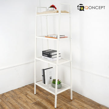 Qoncept Furniture Logan Metal Shelf 4-Tier Multipurpose Shelving Unit