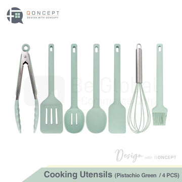 QONCEPT HOMEWARE Silicone Kitchen Cooking Utensils (Set of 7)