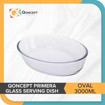 QONCEPT HOMEWARE Primera Microwavable Glass Baking Cooking and Serving Dish