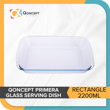 QONCEPT HOMEWARE Primera Microwavable Glass Baking Cooking and Serving Dish