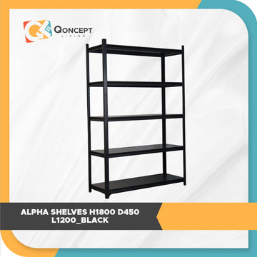 Qoncept Living Alpha Shelves H1800 D450 L1200 (Black)