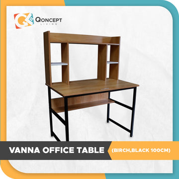 Qoncept Furniture Vanna Computer Table with Shelves 100cm