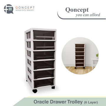 Qoncept Furniture Oracle Space-Saving Easy Drawer Organizer Trolley