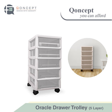 Qoncept Furniture Oracle Space-Saving Easy Drawer Organizer Trolley