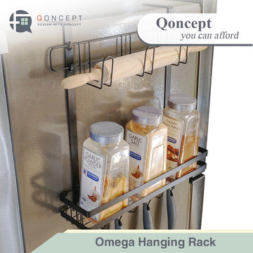 QONCEPT HOMEWARE Omega Multi-Purpose Multi-Layer Hanging Kitchen Rack for Spices and Condiments